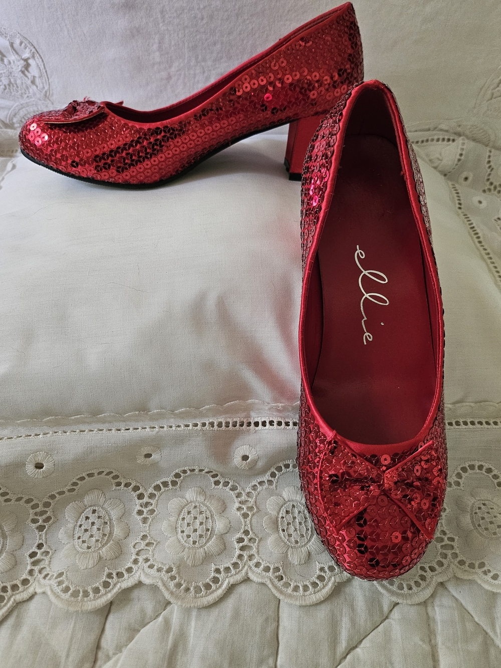 Ellie - Judy (Wizard of Oz) Ruby Sequin Closed Toe Pump -Size 6
